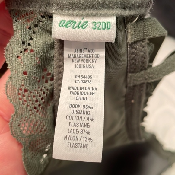 Aerie Bralette Sage Green Lace Trim Size 32DD - Picture 3 of 5